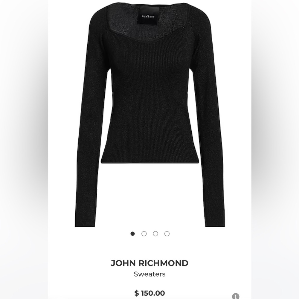 John Richmond Sweater, Viscose/Leather - Picture 6 of 10